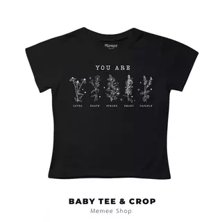 Memee ~ เสื้อยืดผ้าคอตตอน Baby Tee เสื้อสาวอวบ(You Are Flowerหญิง)