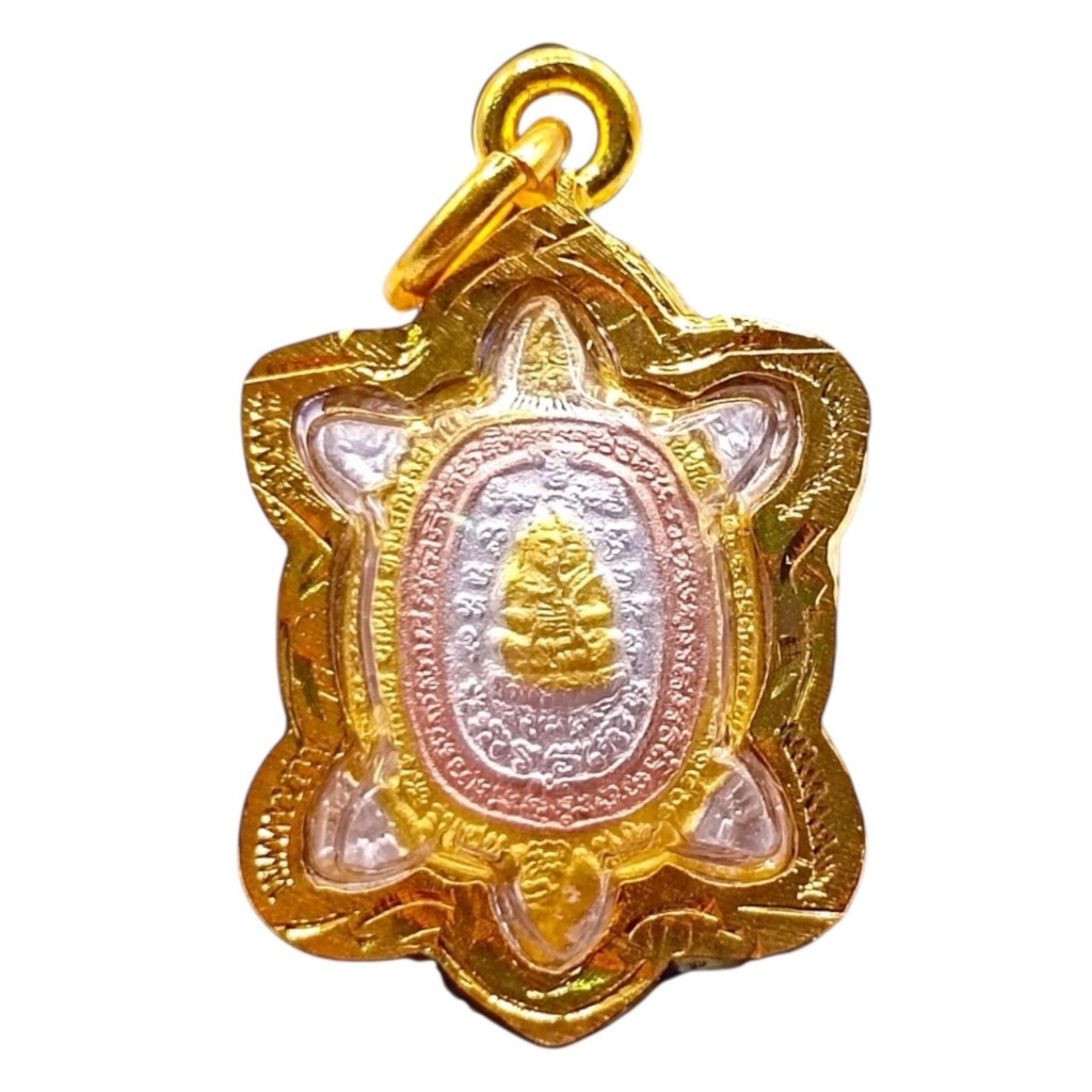 K547 พญาเต่าเรือน หลวงปู่หลิว วัดไร่แตงทอง รุ่นปลดหนี้ เนื้อ 3 กษัตริย์ เลี่ยม กรอบทองไมครอน