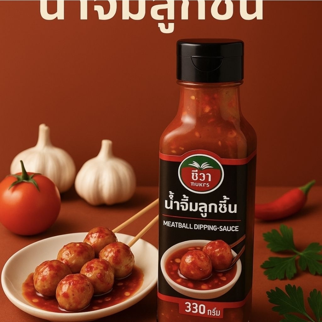 น้ำจิ้มลูกชิ้นชีวา ขนาด 330 กรัม อร่อยจัดจ้าน ขวดเดียวเอาอยู่!