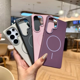 Magnetic เคสสำหรับ For Samsung A56 5G A16 A26 A36 S25 S22 S23 FE S24 Ultra S25Ultra เคสใสกันกระแทก เคสโทรศัพท์แบบด้าน