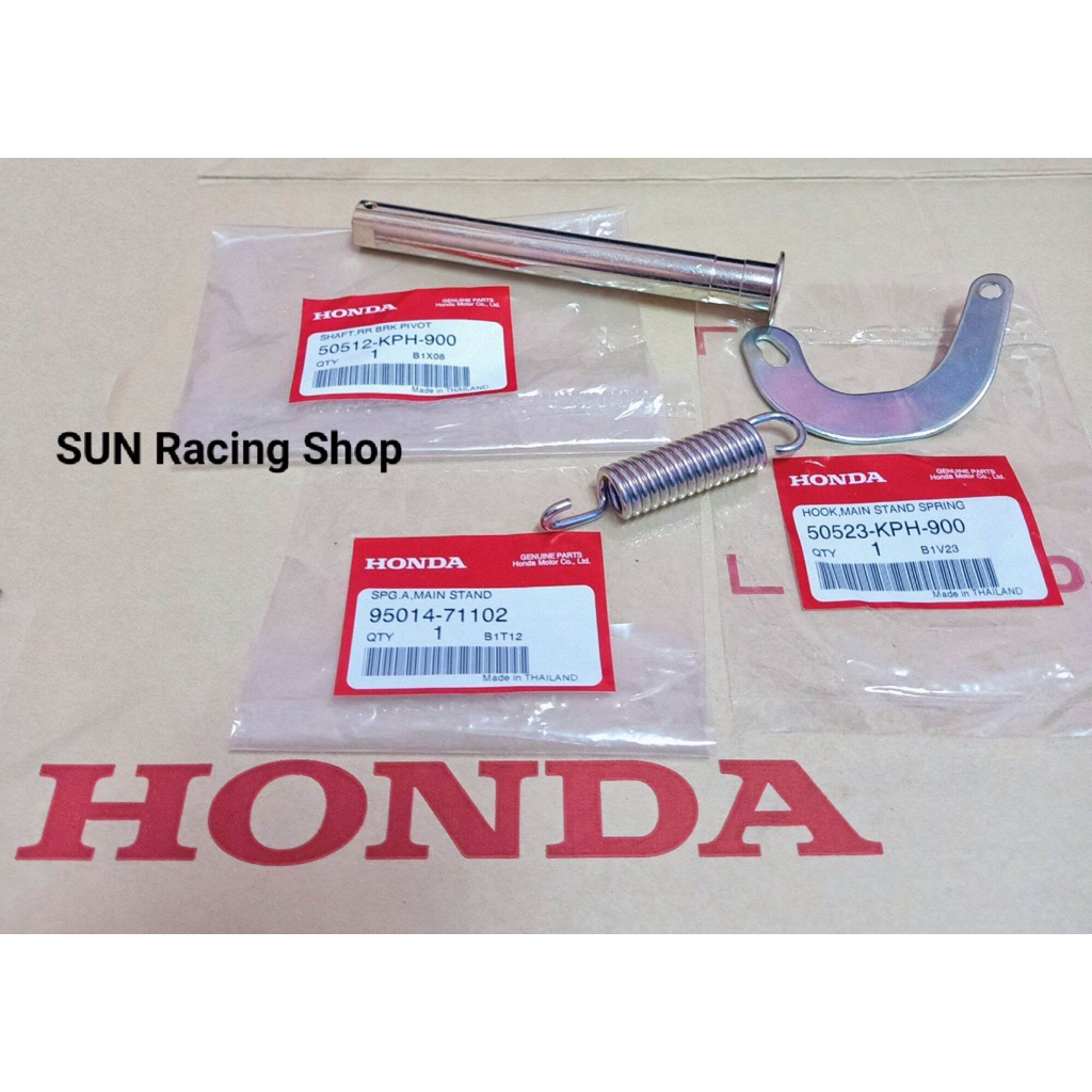 แกนขาตั้งคู่ + วงเดือนขาตั้งคู่ HONDA เวฟ125 (แท้ศูนย์) เวฟ125 R / S / I สปริงขาตั้งคู่ WAVE125 R / S / I ชุดละ3ตัว