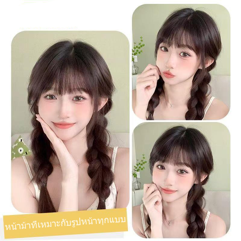 [จัดส่งในกทม] แฟชั่นเกาหลี ผมปลอม วิกผมหน้าม้าจํา ลอง ไร้รอยต่อ น้ำหนักเบา มองไม่เห็น สำหรับผู้หญิง - รูปที่ 2