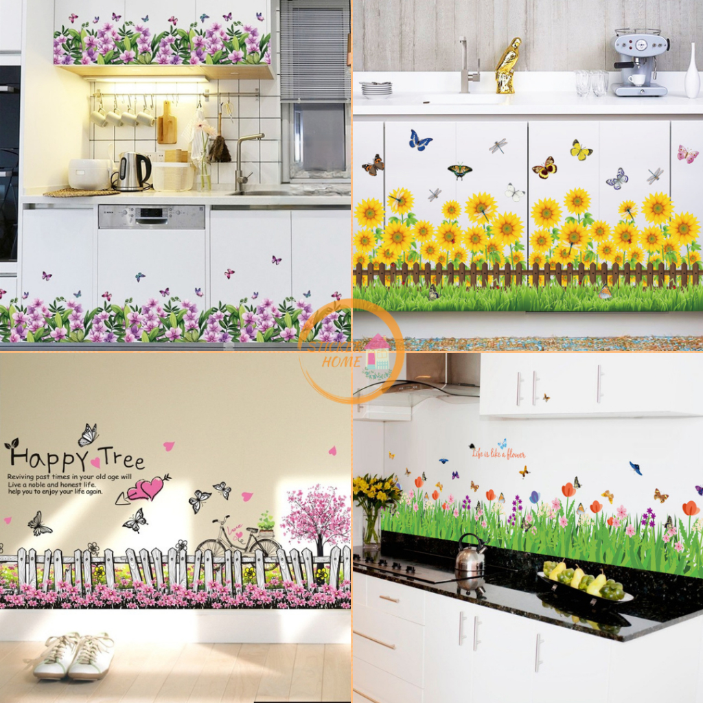 สติ๊กเกอร์ติดผนัง ดอกไม้ ทานตะวัน สติกเกอร์ แต่งห้องครัว ติดกระจก ติดตู้ ส่งจากไทย สติกเกอร์ติดผนัง