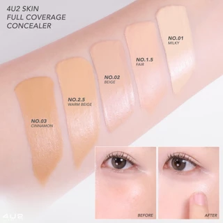คอนซีลเลอร์ 4U2 SKIN FULL COVERAGE CONCEALER - คอนซีลเลอร์ฝาเงิน คอนซีลเลอร์4u2 คอนซีลเลอร์ ปกปิด ไม่ตกร่อง
