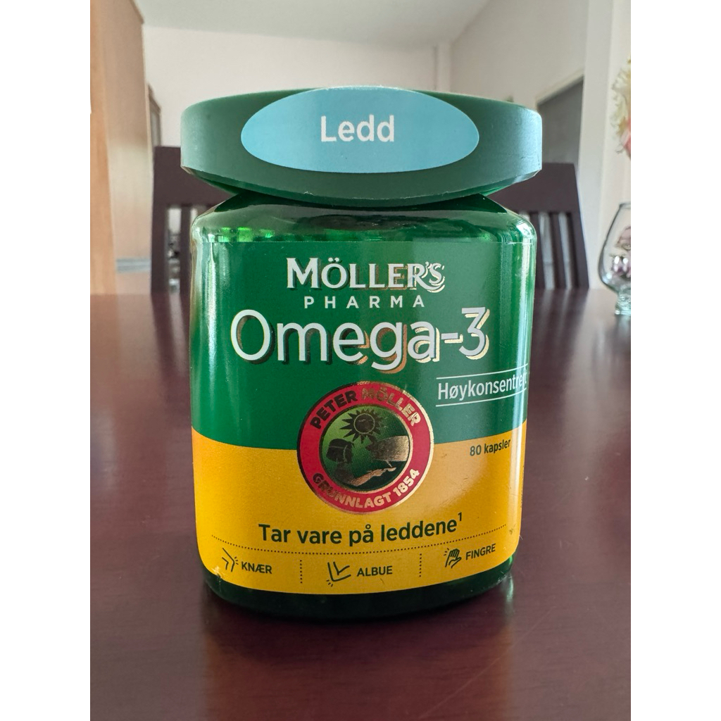 สินค้าพร้อมส่ง น้ำมันตับปลา เข้มข้น  สูตรบำรุงข้อต่อ นอร์เวย์ Moller’s pharma Omega-3 Ledd  fish oil