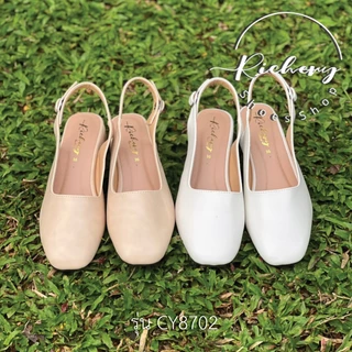 รองเท้าใส่ทำงานรุ่นขายดีของร้าน!!! ส้นสูง 1.5 นิ้ว มีสายรัดสั้นด้านหลัง หนังสีคลาสสิค ทำในไทย