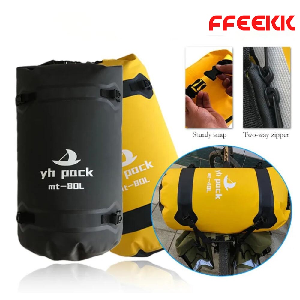 กระเป๋ามัดหลัง กระเป๋ามัดหลังกันน้ำ กระเป๋าติดมอเตอร์ไซค์ ความจุ 40L มีสีดำ สีเหลือง ฟรีสายสะพายและสายรัดท้าย SP136