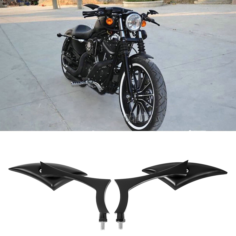 กระจกมองหลังอลูมิเนียม สีน้ําตาล สีดํา สําหรับแต่งรถจักรยานยนต์ Harley