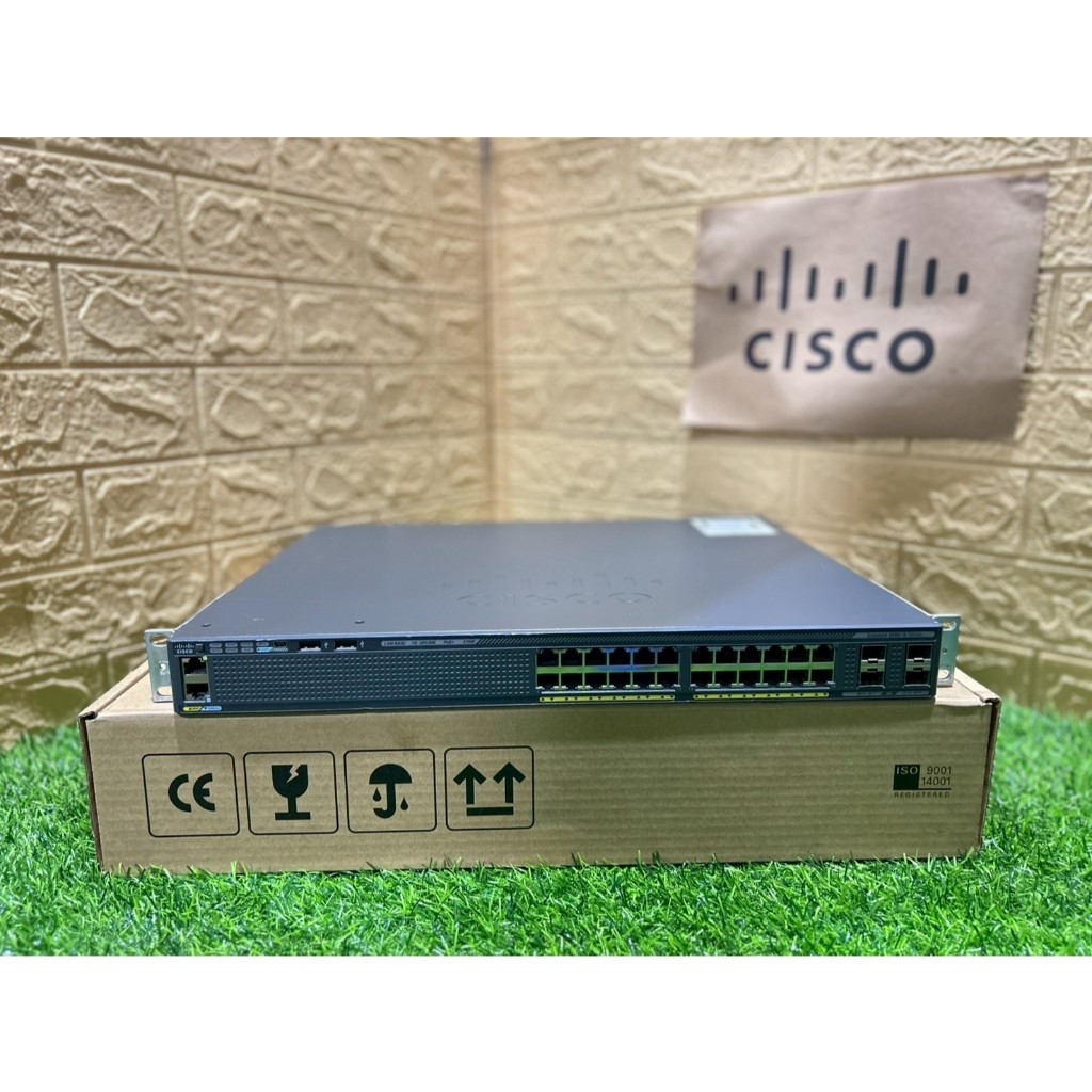 Switch Cisco Catalyst 2960X 24Port PoE 370w (WS-C2960X-24PS-L) ใช้งานปกติ