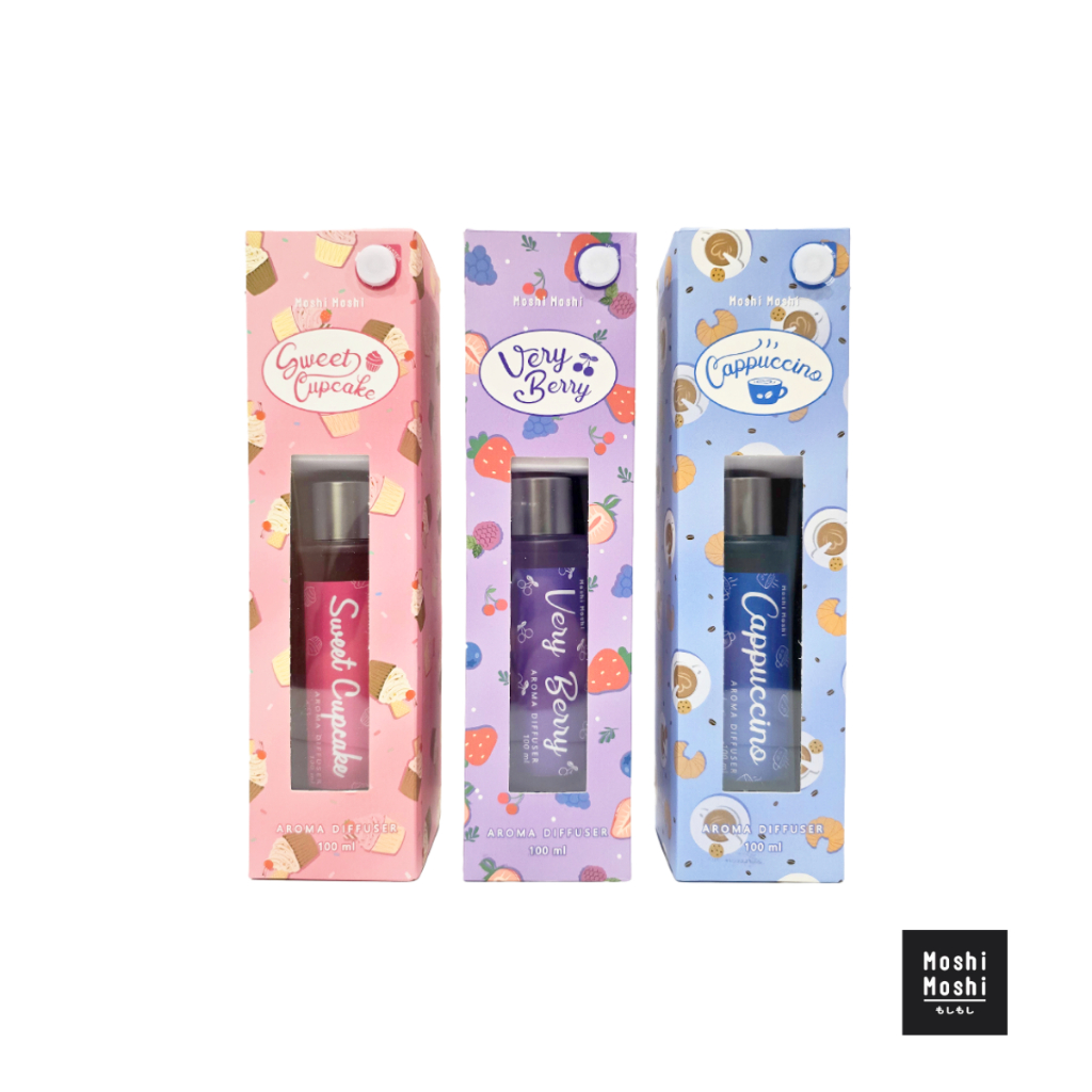 Moshi Moshi ก้านไม้หอมโมชิโมชิ ก้านไม้หอมปรับอากาศ น้ำมันหอมระเหย ขนาด 100 ml. รุ่น 8100028178-28180