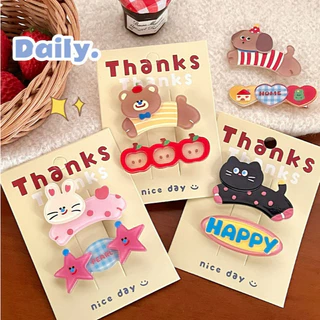 🌸💖พร้อมส่งในไทย🌸💖กิ๊บติดผม คลิปผมน่ารัก กิ๊บหนีบผม รูปเค๊ก หมี แมว 🌞🌞❤️🙏จส