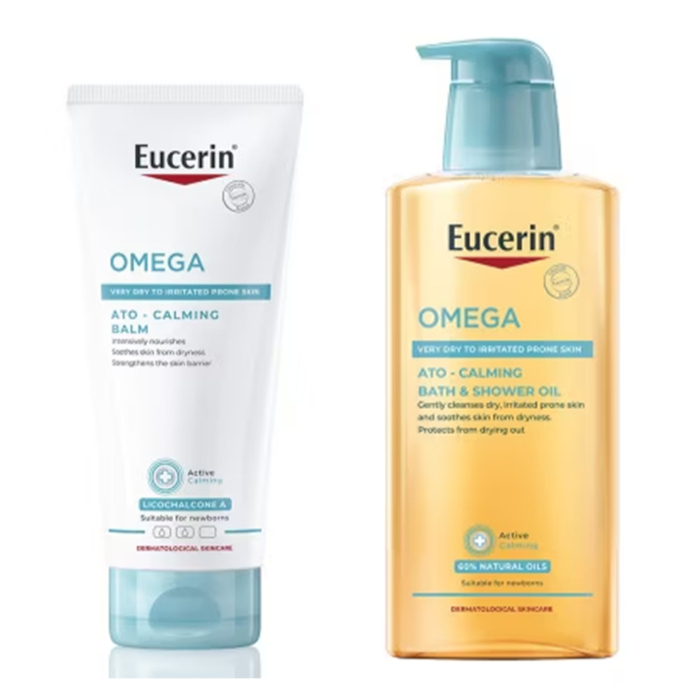 Eucerin OMEGA SET (Bath and Shower Oil 400ml + Omega Balm 200ml) ยูเซอรีน โอเมก้า เซ็ท (ชาวเวอร์ ออยล์ + บาล์ม)
