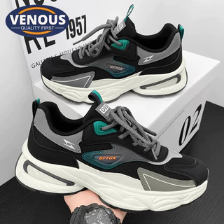 【Venous】2025 New Original รองเท้าผู้ชายสีดำแบบกีฬา รองเท้าผ้าใบผู้ชายแบบเบา รองเท้าผ้าใบแฟชั่นผู้ชาย