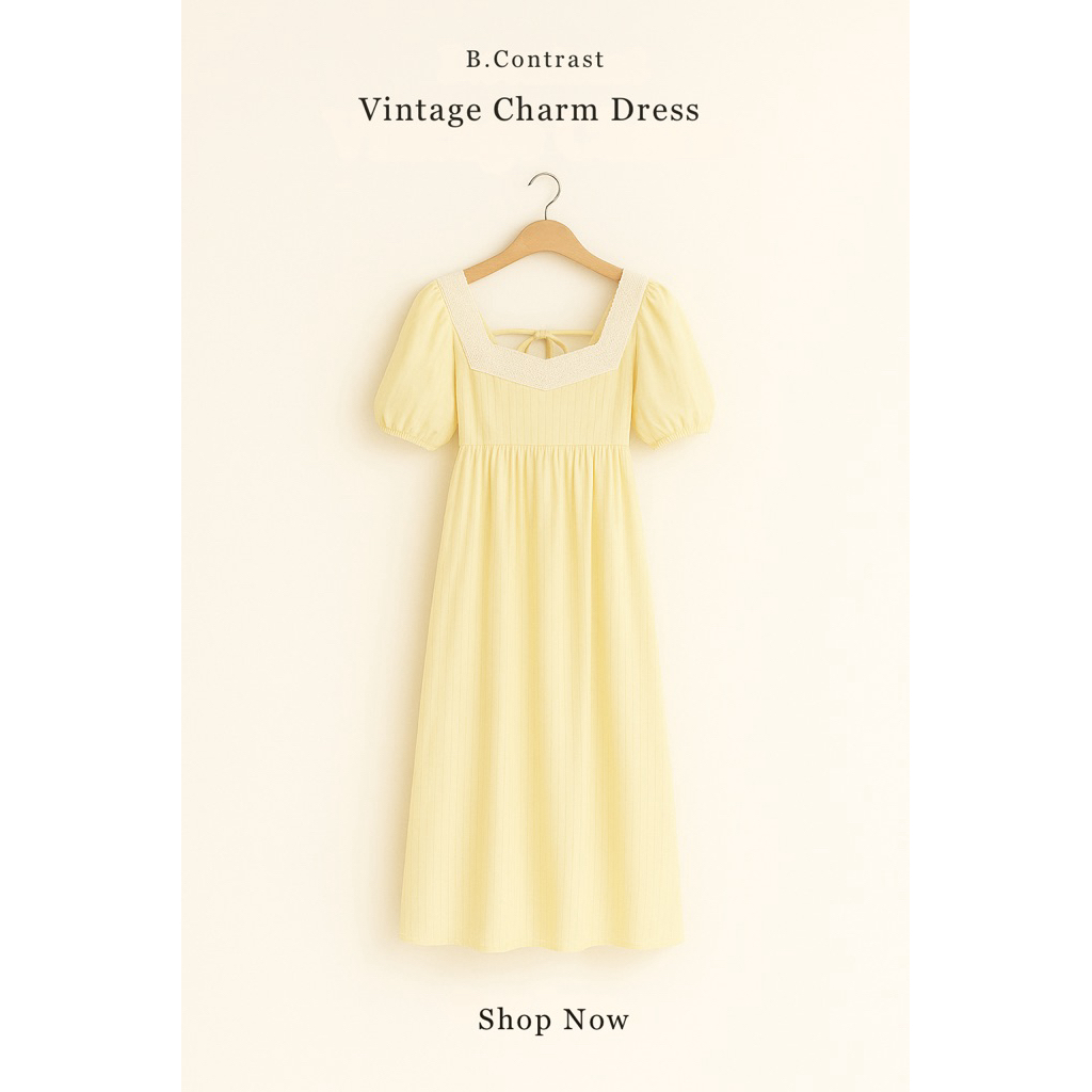 Maxi dress ดีเทลลูกไม้ช่วงอก และโบว์ผูกหลังสุด cute