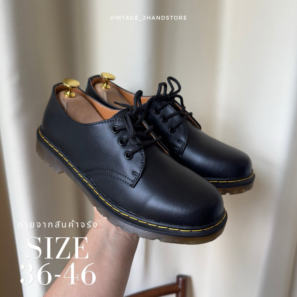 [พร้อมส่ง 36-46] หนังแท้ รองเท้าหนังหัวมน มีเชือก ✨ใส่ได้ทั้งชาย/หญิง เที่ยวก็เท่ ทำงานก็ได้