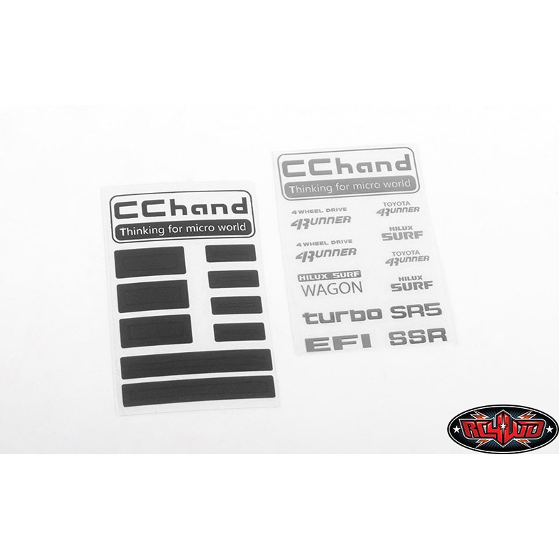 RC4WD CCHAND Metal Logo Decal Sheet for 1985 Toyota 4Runner Hard Body VVV-C0701