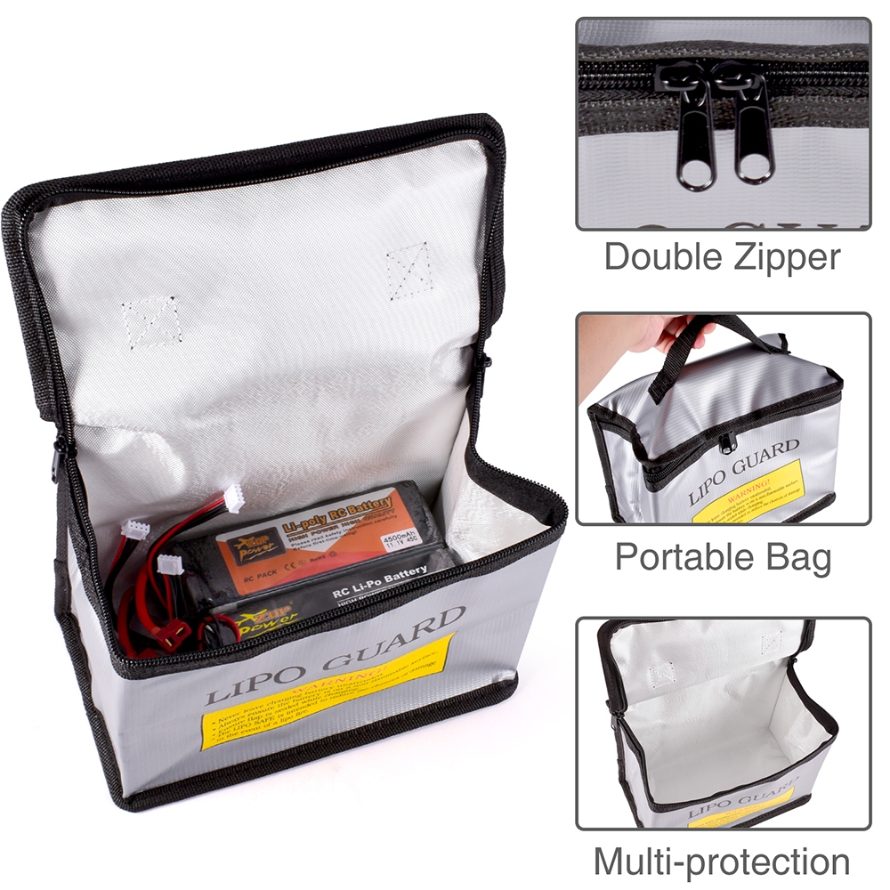 กระเป๋าความปลอดภัย Lipo Guard กันไฟกระเป๋าความปลอดภัย Lipo แบบพกพาสำหรับ RC FPV แข่งขัน Drone รถแบตเตอรี่ปลอดภัย