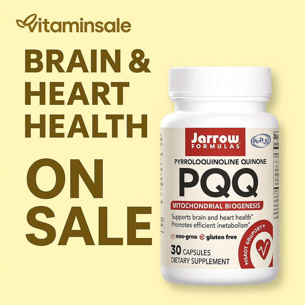 Jarrow PQQ 20mg 30 แคปซูล พีคิวคิวสารอาหารชีวภาพ เสริมสุขภาพเซลล์และพลังงาน