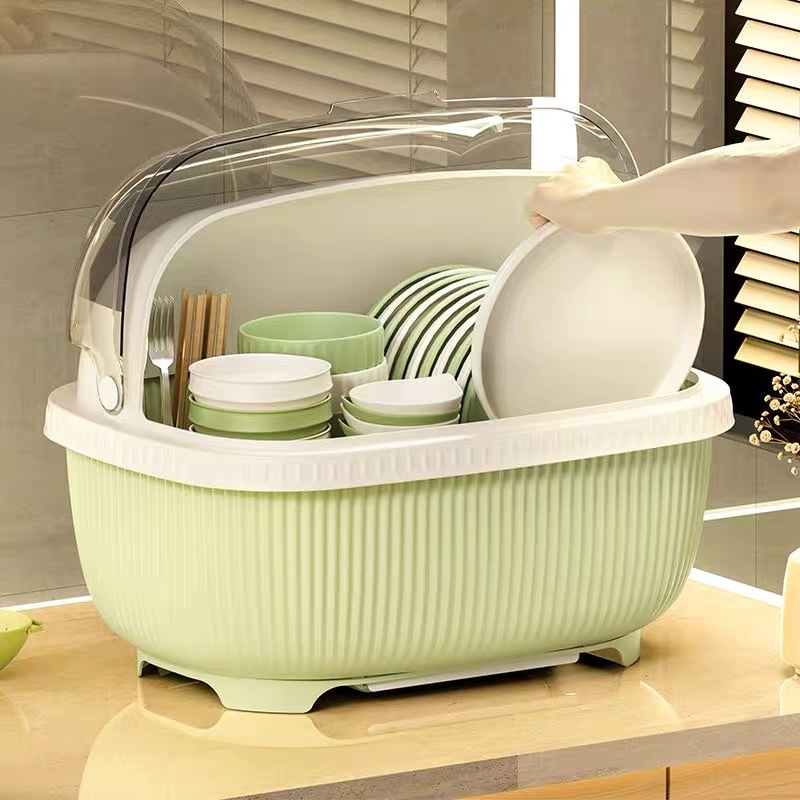 hkhouse ที่วางจาน มีฝาครอบ Kitchen Racks กันแมลง สามารถเก็บแก้วน้ำ ขวดนม ตะเกียบ ที่ได้รับความนิยมมา