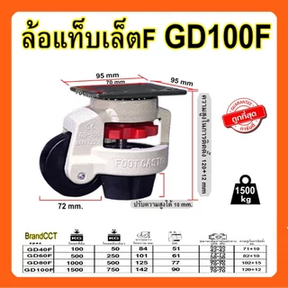 Foot Caster ล้อพร้อมขาปรับระดับ​ Gd40/60/80/100 แบบแป้น