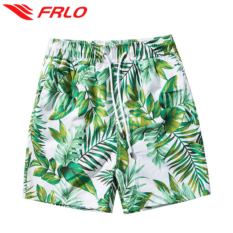 FRLO กางเกงขาสั้นผู้ชาย ชุดไปทะเล 28-42นิ้ว มีซับในตาข่าย ผ้าแห้งเร็ว เอวยางยืด รุ่นA003