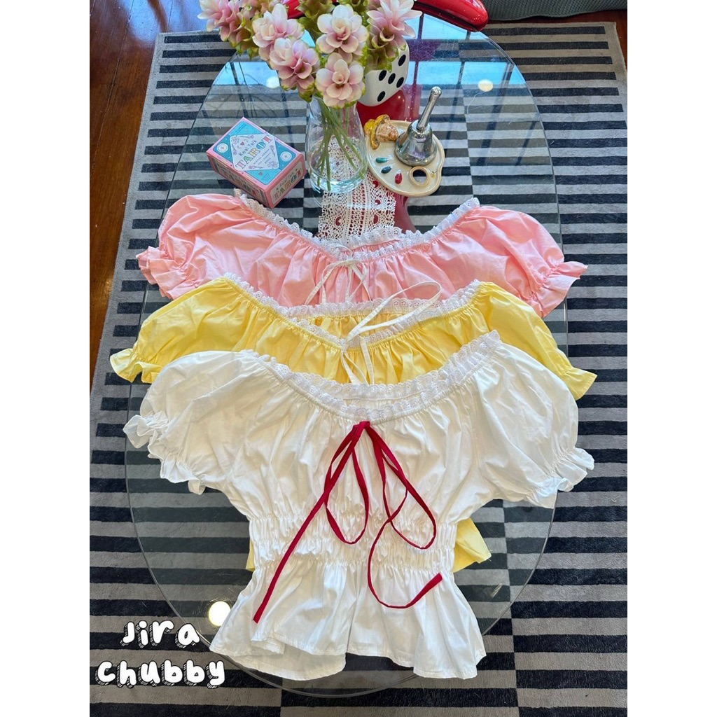 (Shopee video & live มีส่วนลด) เสื้อแขนตุ๊กตาผ้าพื้น ผ้าcotton 100% สม็อคช่วงตัว ยืดเยอะ(38-48) - รูปที่ 6