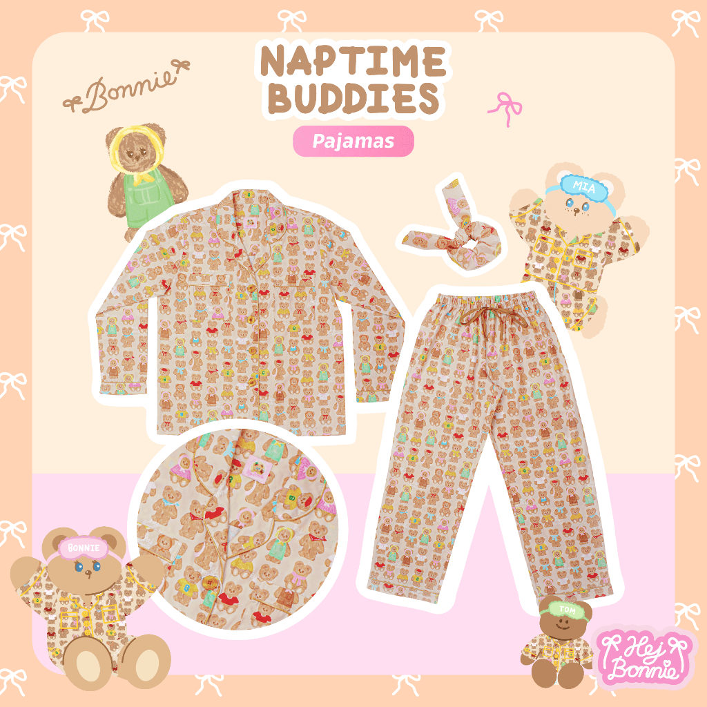[สำหรับผู้ใหญ่] Naptime Buddies Pajamas | Hej Bonnie Official