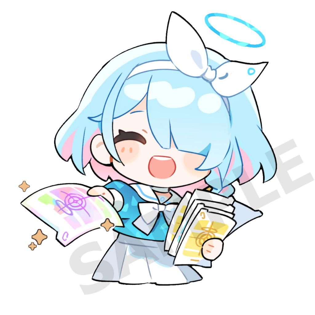 Arona Blue archive Fan Stickers 2 PCS สติกเกอร์ อโรน่า Arona Decals Blue Archive Game