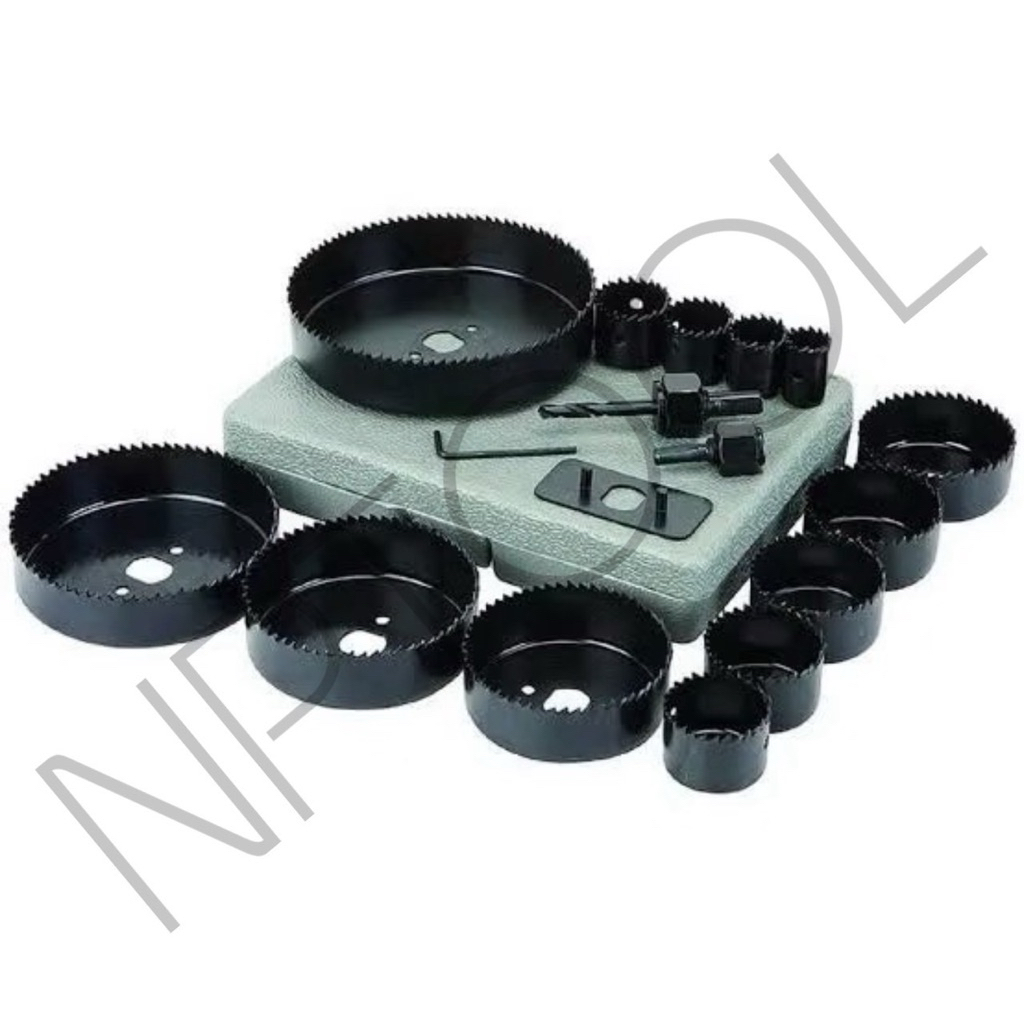 NP-24  Hole saw set 16pc ชุดโฮซอเจาะรูกลม พิเศษ 16 ชิ้นในกล่องเดียว