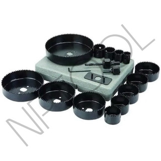 NP-24  Hole saw set 16pc ชุดโฮซอเจาะรูกลม พิเศษ 16 ชิ้นในกล่องเดียว