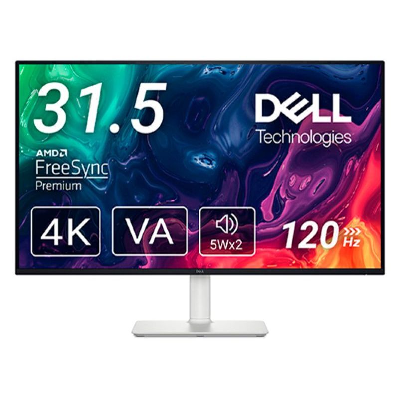 Dell 32 Plus 4K Monitor - S3225QS - 31.5-inch 4K (3840 x 2160) up to 120Hz 16:9 Display, VA Panel, 9