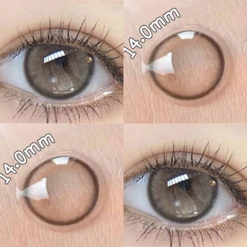 Midroo [0.00-6.00] คอนแทคเลนส์🤍 เลนส์สวีท FOG Pearl Brown/Grey DIA14.0 มม-1คู่