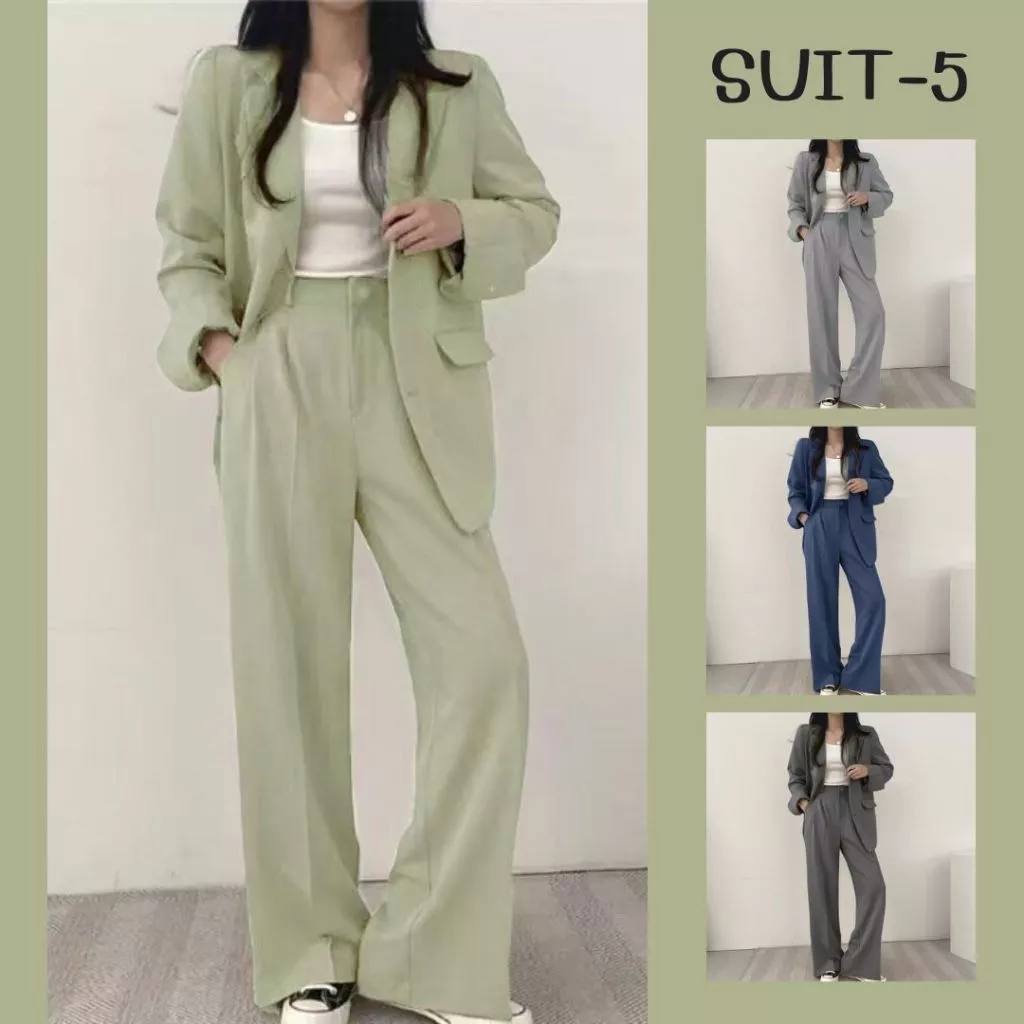 (ส่งด่วน) SUIT-5 ชุดเซ็ตสูท เสื้อ+กางเกง สูทใส่ทำงาน Blazer สำหรับผู้หญิง S-3XL สาวอวบใส่ได้ มีซับใน สินค้าพร้อมส่ง