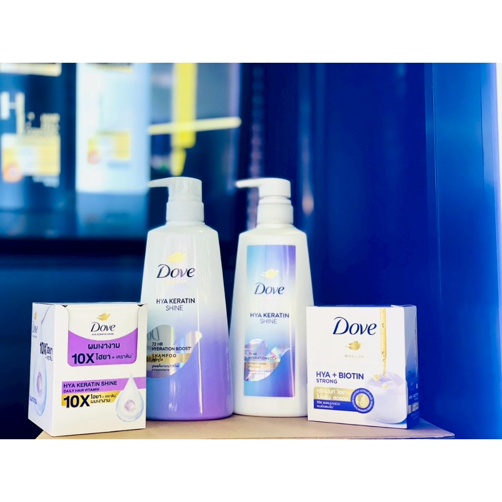 (Dove) โดฟ ไฮยา เคราติน แชมพู/ ครีมนวด และเซรั่ม บำรุงผม ขนาด 1มล.-370 มล. (มีหลายแบบให้เลือก)