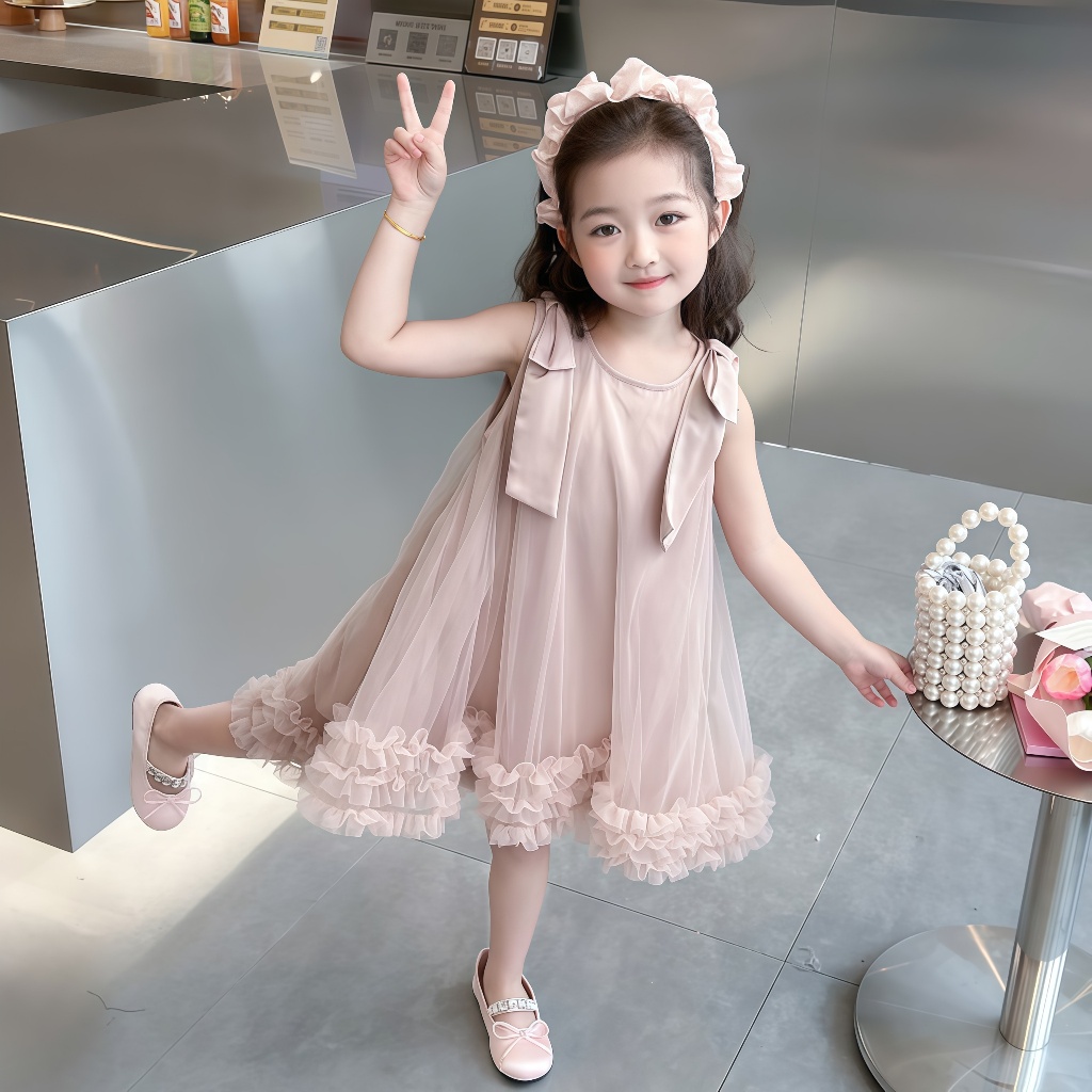 1-9 ปี ชุดแฟชั่นฤดูร้อน สำหรับเด็ก เดรสเด็กเกาหลี แขนกุด ชุดเจ้าหญิงเด็กผู้หญิง - รูปที่ 7