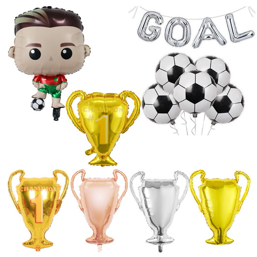 ลูกโป่งลูกบอล ธีมกีฬา ลูกฟุตบอล ลูกบาส ลูกวอลเล่ย์ ลูกรักบี้ ถ้วยแชมป์ - รูปที่ 3