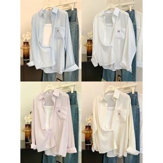 เสื้อเเขนยาว เสื้อเชิ้ตกันเเดด ระบายอากาศดี ใส่ได้หลายเเบบ สไตล์เกาหลี หลายสีให้เลือก #22321