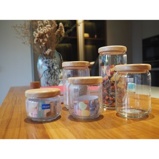 (5 ขนาด)โหลแก้ว ฝาไม้  325/500/650/750/1000 ml. รับประกันแตก…