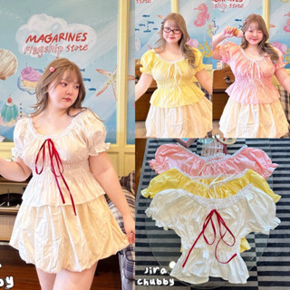 /JR/ เสื้อแขนตุ๊กตาสาวอวบ ไซส์อก40-50 สม็อคช่วงตัว แต่งด้วยล…