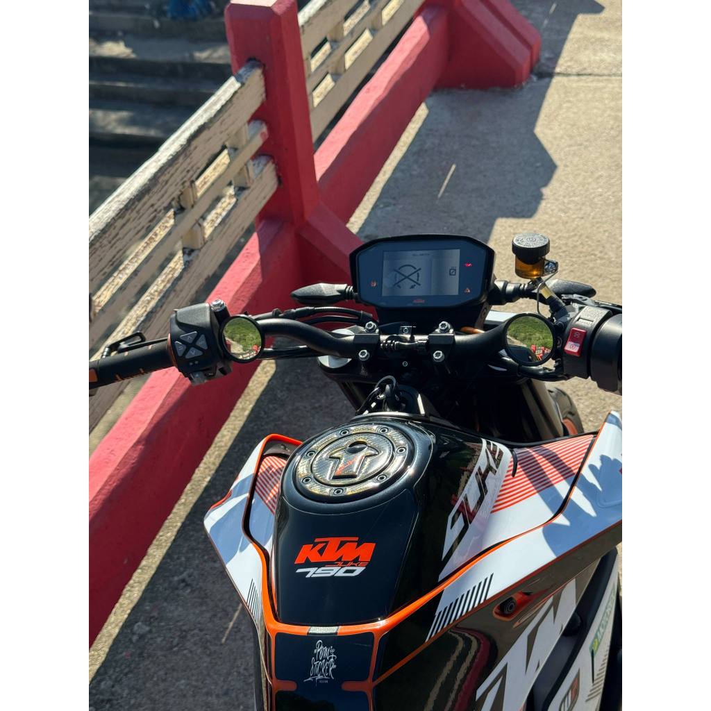 กระจกมองข้างมอเตอร์ไซค์ กระจกกลมมอเตอร์ไซค์ ติดแฮน ขี่เร็วไม่มีสั่น (1คู่) - รูปที่ 2