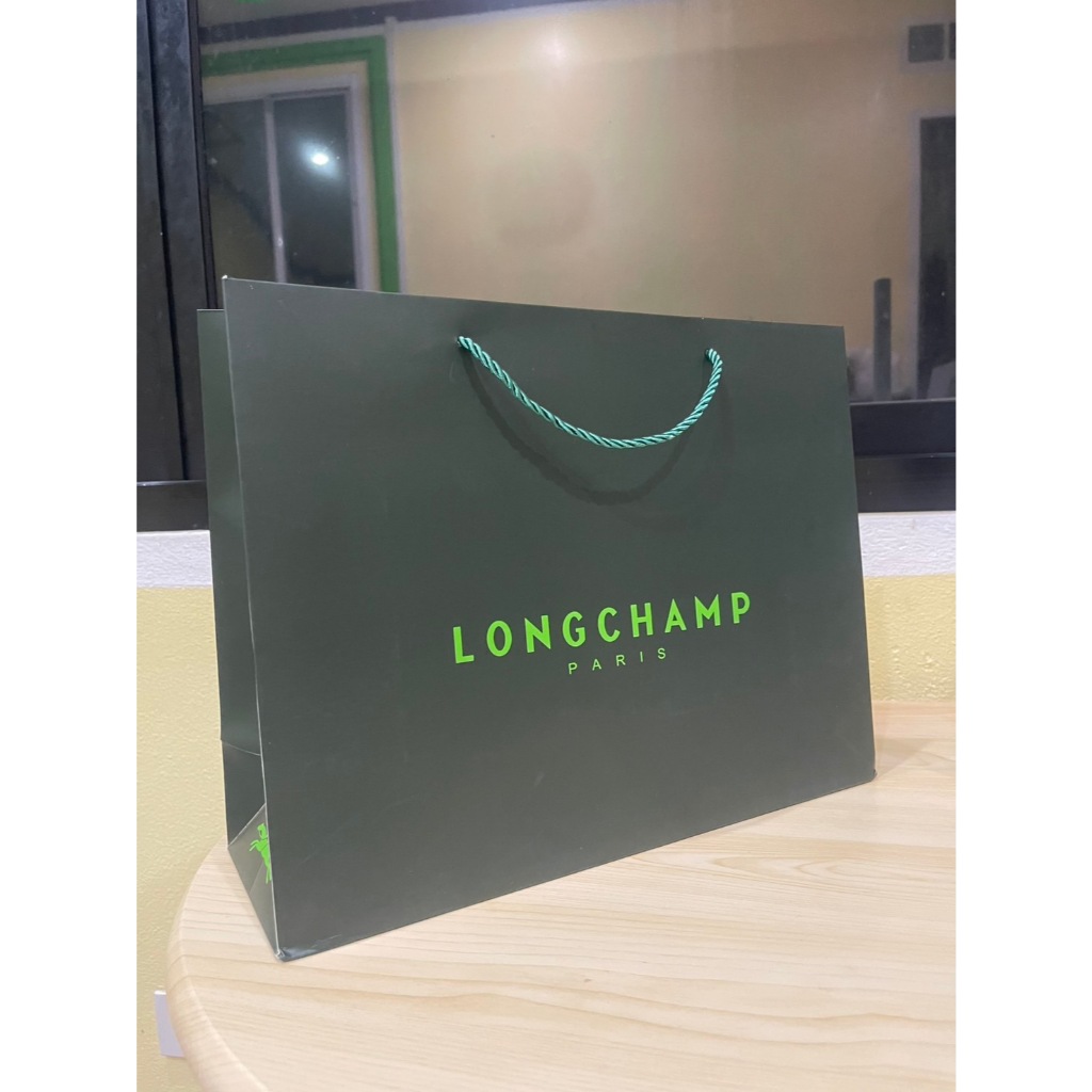 ถุง กระดาษ แบรนด์ ลองชอมถุงของขวัญLONGCHAMPเก็บโค้ดส่งฟรี(ถุงกระดาษเขียวLongchamp)