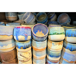 แก้วชาอ้วน สไตล์ญี่ปุ่น เคลือบศิลาดล งานแฮนด์เมด ขนาด 8x7cm …