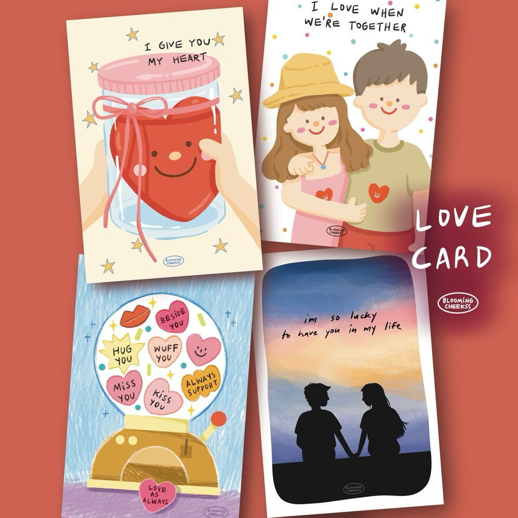 การ์ดความรัก (มีซอง) ชุดที่ 1 ให้แฟน Valentines day ของขวัญวันวาเลนไทน์ วันครบรอบ การ์ดอวยพร