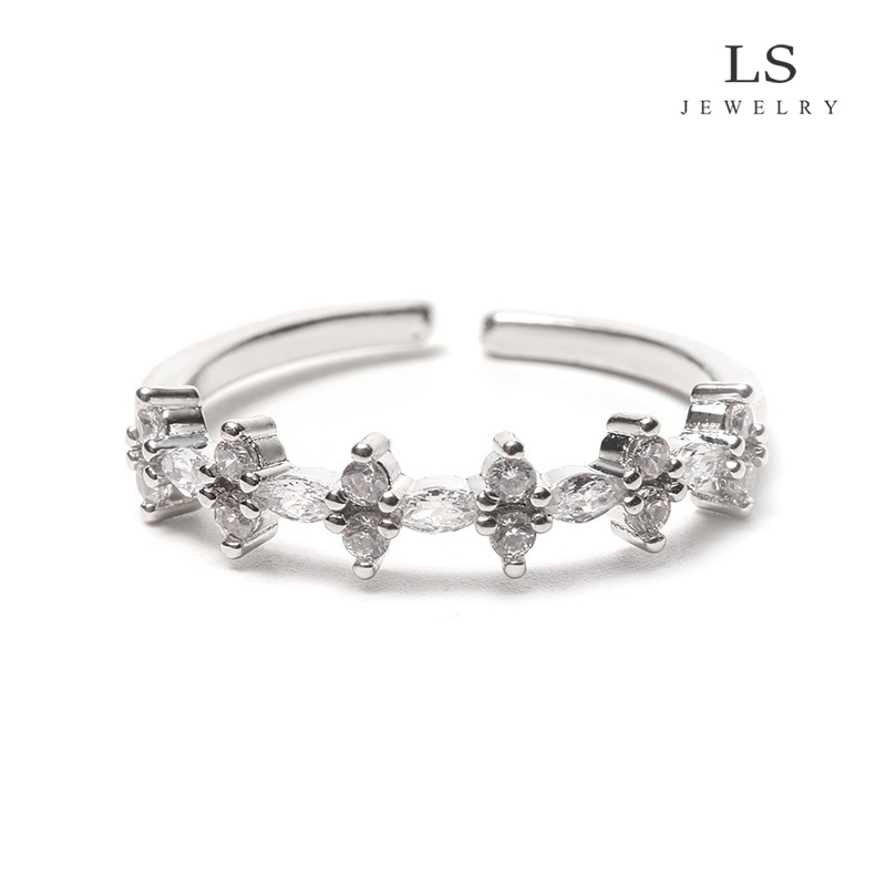 LS แหวนแฟชั่นผู้หญิง แหวนหลายเหลี่ยม r2826