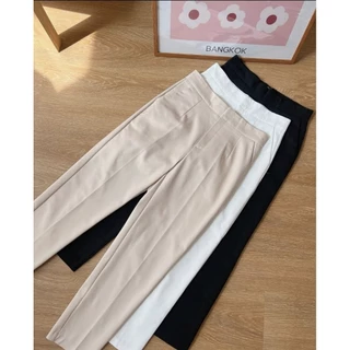 CREEK PANT กางเกงเก้าส่วน ซิปหน้า ขากระบอก กระเป๋าข้าง ผ้าคอตตอนผสมดีชนะเลิศ ทรงสวยมากๆ