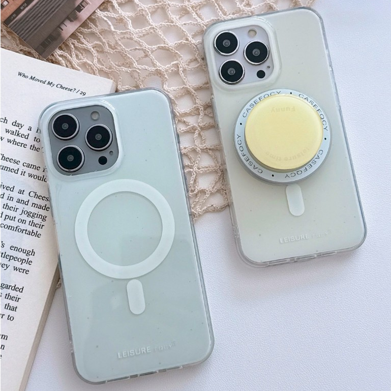 [i15] พร้อมส่งในไทย⭐️S1369 Funnyขาวmagnetic เคสไอโฟน ชาร์จไร้สาย เคสมินิมอล สำหรับ Iphone11-15Promax