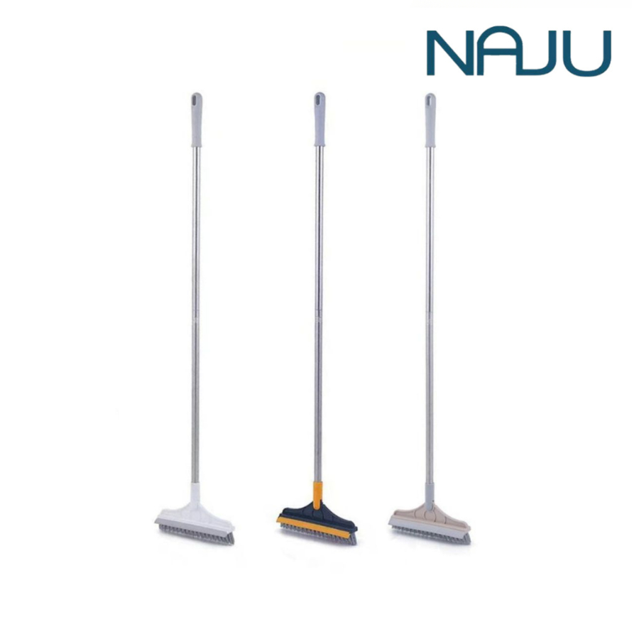 Naju แปรงขัดพื้นห้องน้ำ 2in1 Toilet Brush ขัดพื้น รีดน้ำ ไม้ขัดพื้น พร้อมที่รีดน้ำในตัว ทำความสะอาดพื้น ขอบประตู
