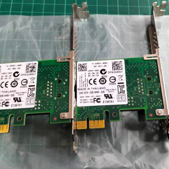 Dell VRRH1 Single ETHERNET Port PCI-E X1 Network Interface Card 0VRRH1 มือสอง