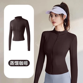 เสื้อรัดรูปแขนยาวออกกำลังกาย แจ็คเก็ตแขนยาวมีซิปรูด เสื้อสปอร์ตแขนยาว ใส่ออกกำลังกาย สบาย นุ่มลื่น มี17สีให้เลือก(สีใหม)