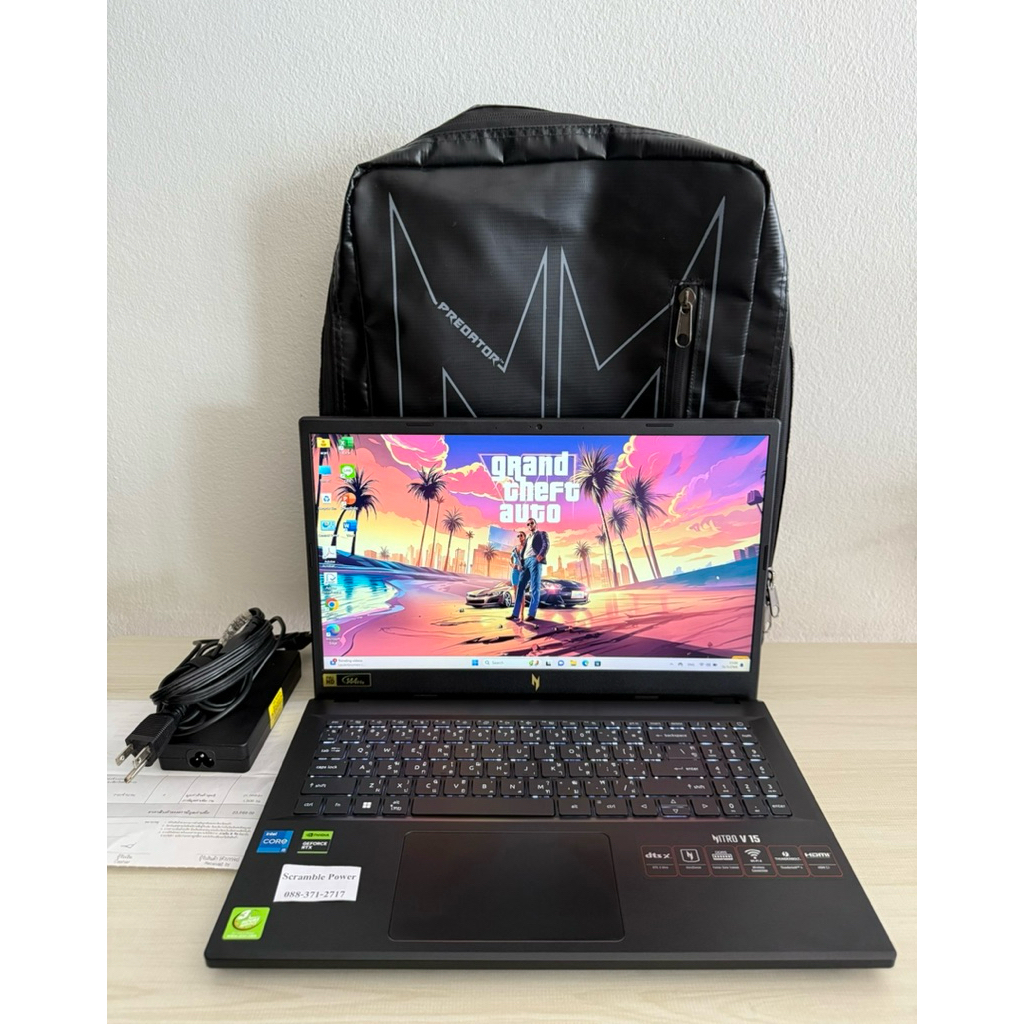 โน๊ตบุ๊คเกมมิ่ง Acer Nitro V 15 ANV15-51-578S /i5-13420H/ Ram16GB/ SSD512GB/ RTX2050(4GB)
